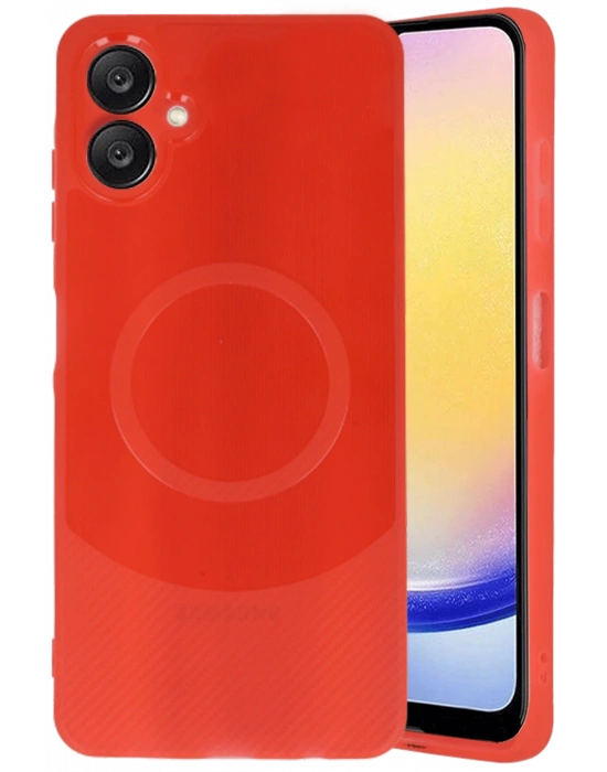 Newface Samsung A06 Kılıf Maya Karbon Kapak - Kırmızı