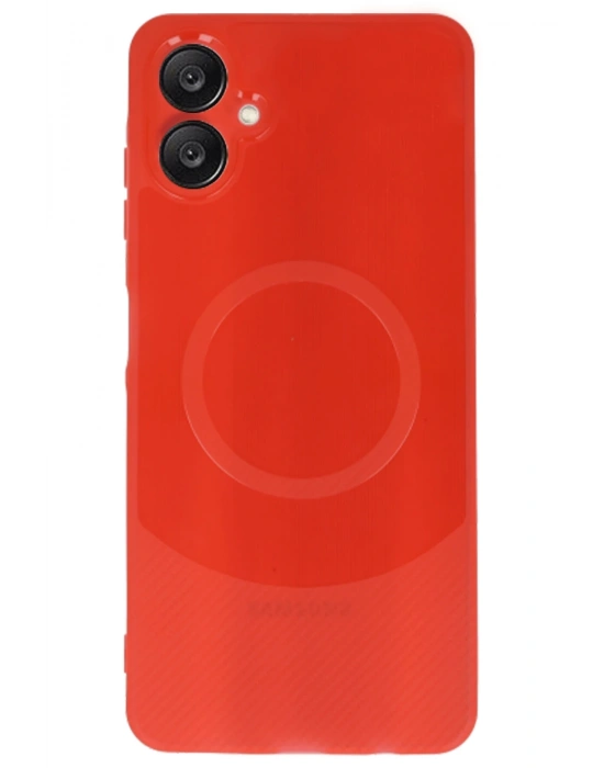 Newface Samsung A06 Kılıf Maya Karbon Kapak - Kırmızı