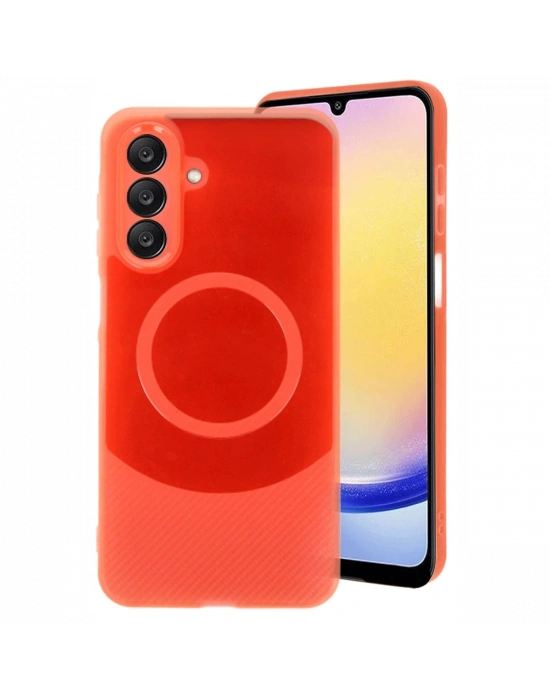 Newface Samsung A16 5G Kılıf Maya Karbon Kapak - Kırmızı