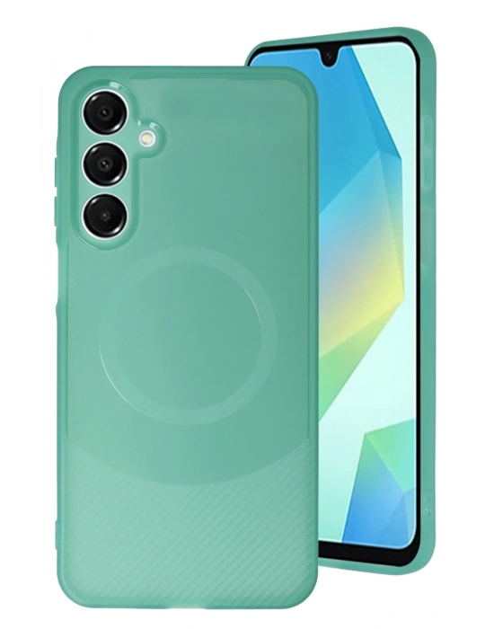 Newface Samsung A16 5G Kılıf Maya Karbon Kapak - Koyu Yeşil