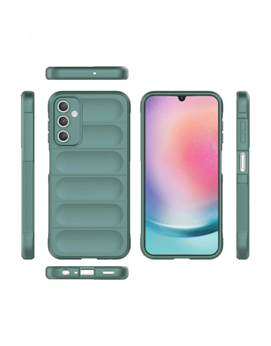 Newface Samsung A36 Kılıf Optimum Silikon - Koyu Yeşil