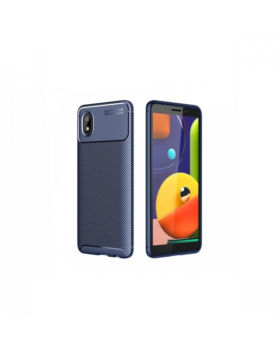Newface Samsung Galaxy A01 Core Kılıf Auto Focus Karbon Kapak - Lacivert