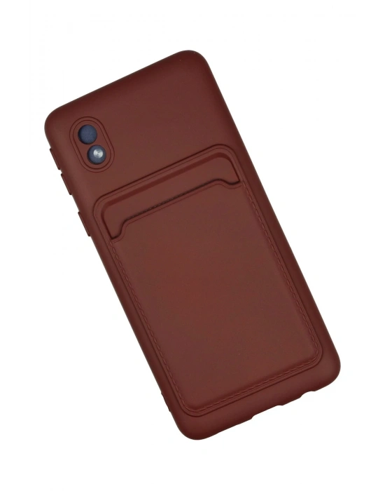 Newface Samsung Galaxy A01 Core Kılıf Kelvin Kartvizitli Silikon - Bordo