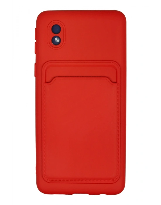 Newface Samsung Galaxy A01 Core Kılıf Kelvin Kartvizitli Silikon - Kırmızı