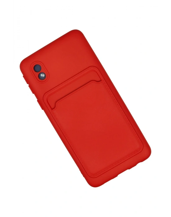 Newface Samsung Galaxy A01 Core Kılıf Kelvin Kartvizitli Silikon - Kırmızı