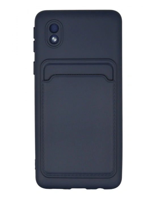 Newface Samsung Galaxy A01 Core Kılıf Kelvin Kartvizitli Silikon - Lacivert