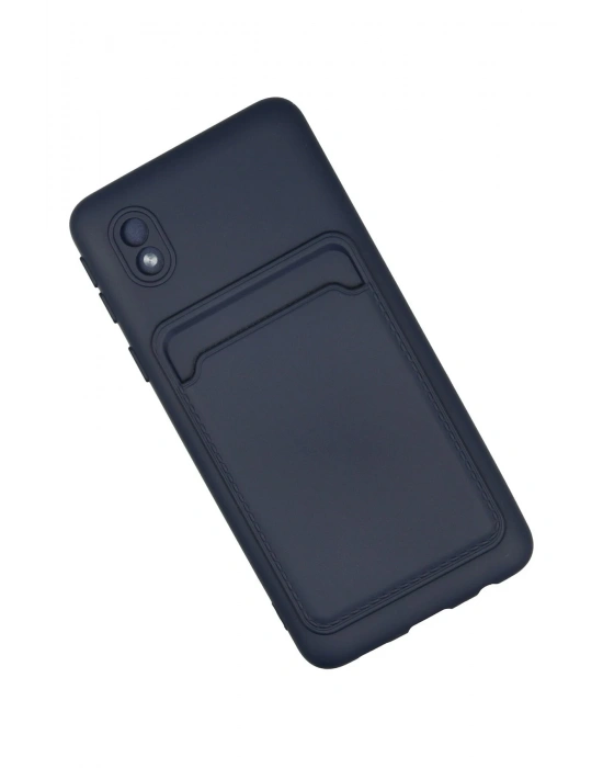 Newface Samsung Galaxy A01 Core Kılıf Kelvin Kartvizitli Silikon - Lacivert