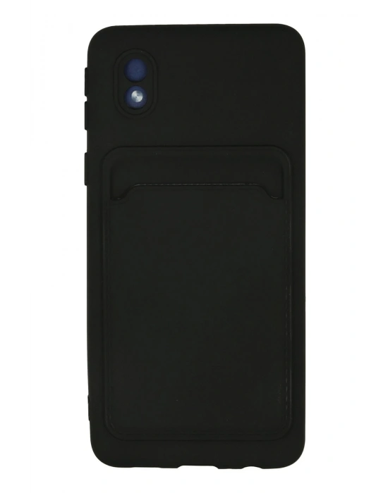 Newface Samsung Galaxy A01 Core Kılıf Kelvin Kartvizitli Silikon - Siyah