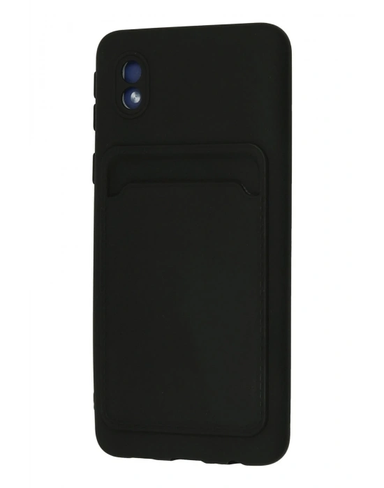 Newface Samsung Galaxy A01 Core Kılıf Kelvin Kartvizitli Silikon - Siyah