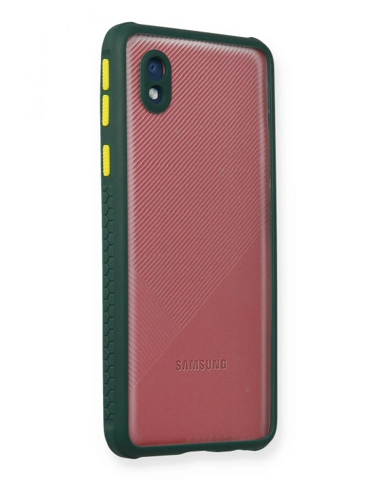 Newface Samsung Galaxy A01 Core Kılıf Miami Şeffaf Silikon - Koyu Yeşil