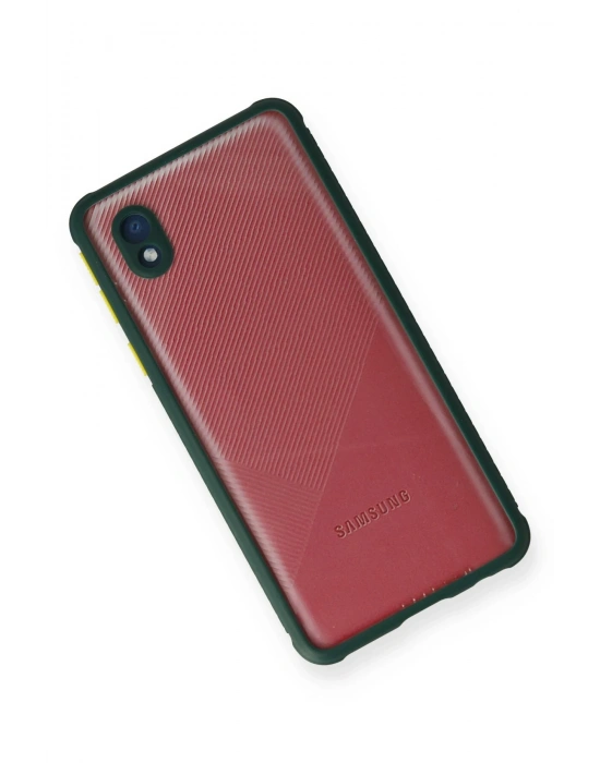 Newface Samsung Galaxy A01 Core Kılıf Miami Şeffaf Silikon - Koyu Yeşil