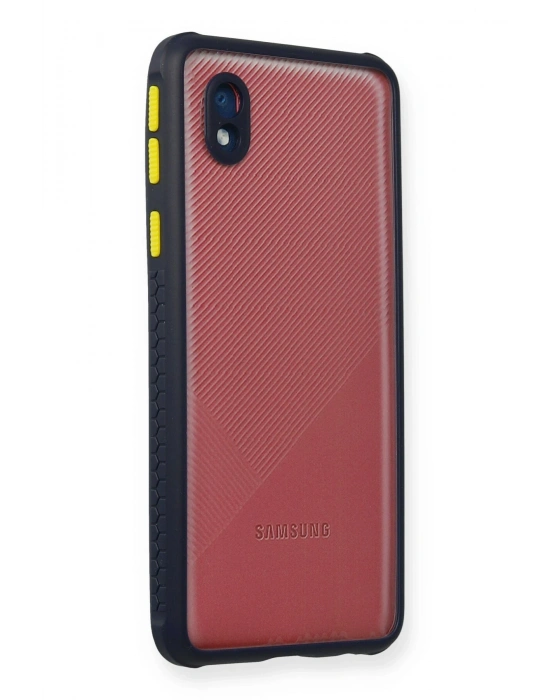 Newface Samsung Galaxy A01 Core Kılıf Miami Şeffaf Silikon - Lacivert