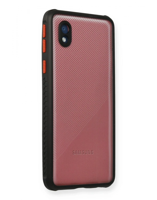 Newface Samsung Galaxy A01 Core Kılıf Miami Şeffaf Silikon - Siyah