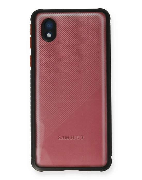 Newface Samsung Galaxy A01 Core Kılıf Miami Şeffaf Silikon - Siyah