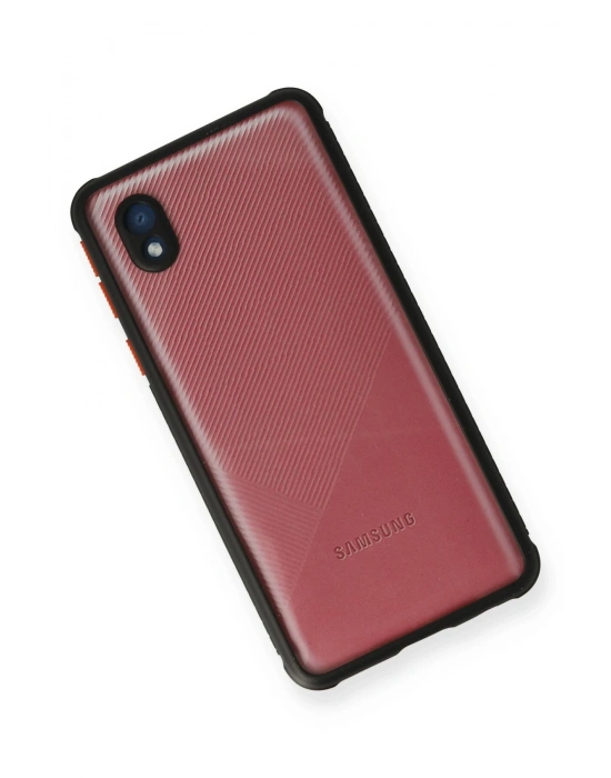 Newface Samsung Galaxy A01 Core Kılıf Miami Şeffaf Silikon - Siyah