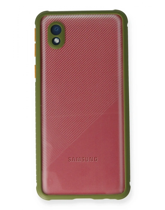 Newface Samsung Galaxy A01 Core Kılıf Miami Şeffaf Silikon - Yeşil