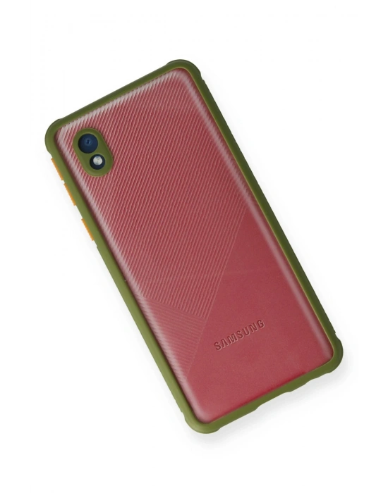 Newface Samsung Galaxy A01 Core Kılıf Miami Şeffaf Silikon - Yeşil