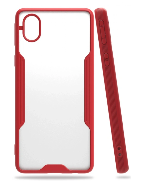 Newface Samsung Galaxy A01 Core Kılıf Platin Silikon - Kırmızı
