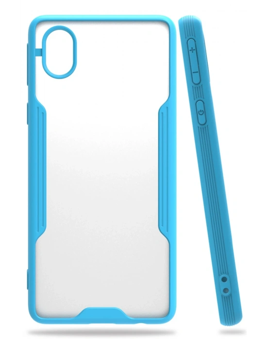 Newface Samsung Galaxy A01 Core Kılıf Platin Silikon - Mavi