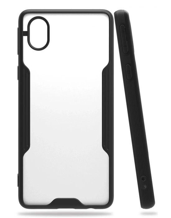 Newface Samsung Galaxy A01 Core Kılıf Platin Silikon - Siyah