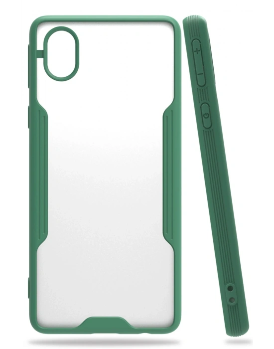Newface Samsung Galaxy A01 Core Kılıf Platin Silikon - Yeşil