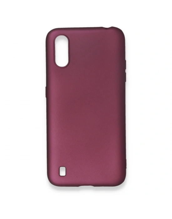 Newface Samsung Galaxy A01 Kılıf First Silikon - Mürdüm