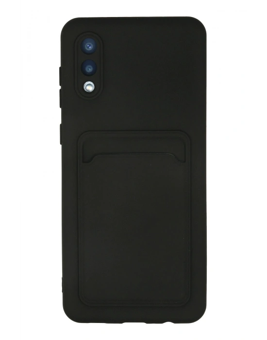 Newface Samsung Galaxy A02 Kılıf Kelvin Kartvizitli Silikon - Siyah