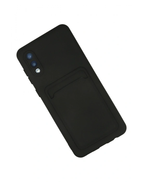 Newface Samsung Galaxy A02 Kılıf Kelvin Kartvizitli Silikon - Siyah
