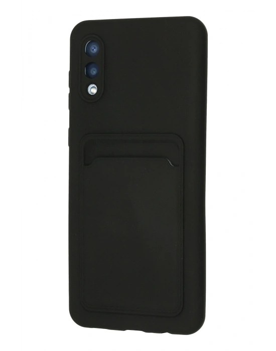 Newface Samsung Galaxy A02 Kılıf Kelvin Kartvizitli Silikon - Siyah