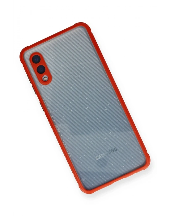 Newface Samsung Galaxy A02 Kılıf Miami Şeffaf Silikon - Kırmızı