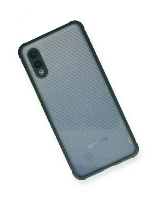 Newface Samsung Galaxy A02 Kılıf Miami Şeffaf Silikon - Koyu Yeşil