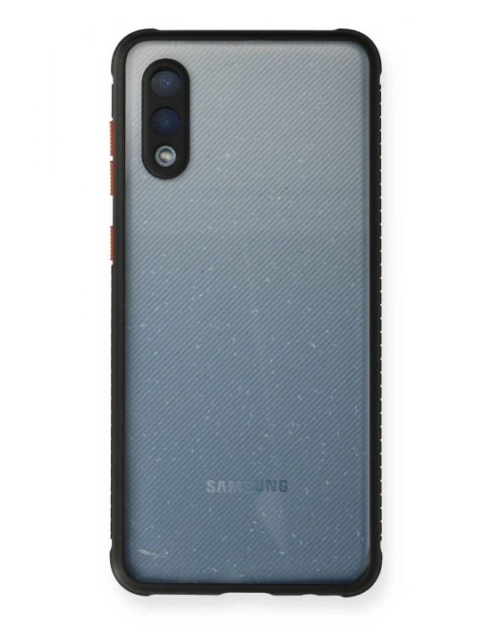 Newface Samsung Galaxy A02 Kılıf Miami Şeffaf Silikon - Siyah