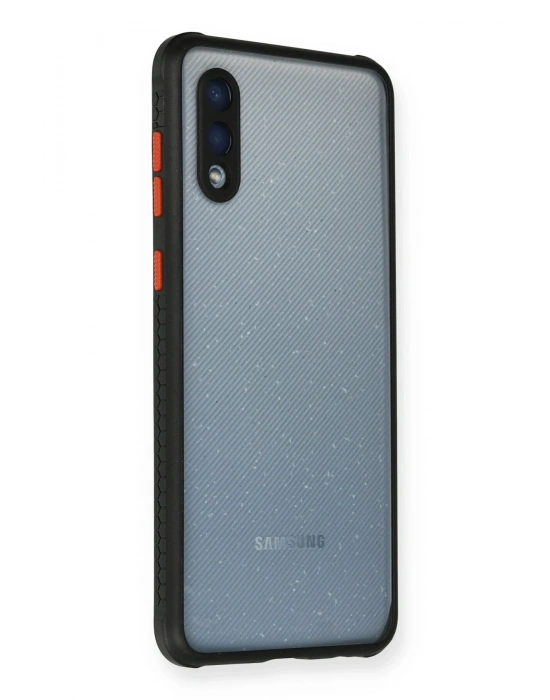 Newface Samsung Galaxy A02 Kılıf Miami Şeffaf Silikon - Siyah
