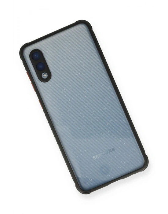 Newface Samsung Galaxy A02 Kılıf Miami Şeffaf Silikon - Siyah