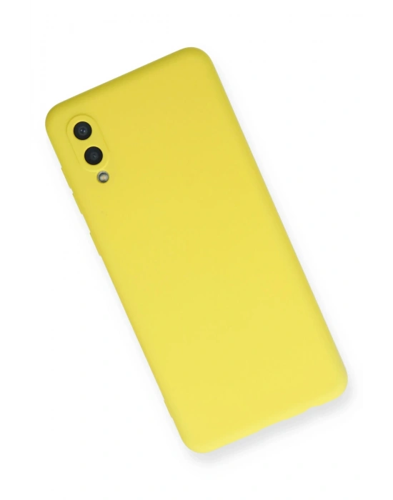 Newface Samsung Galaxy A02 Kılıf Nano içi Kadife Silikon - Sarı