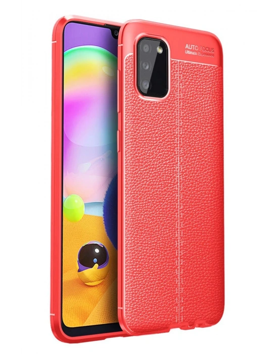 Newface Samsung Galaxy A02S Kılıf Auto Focus Kapak - Kırmızı