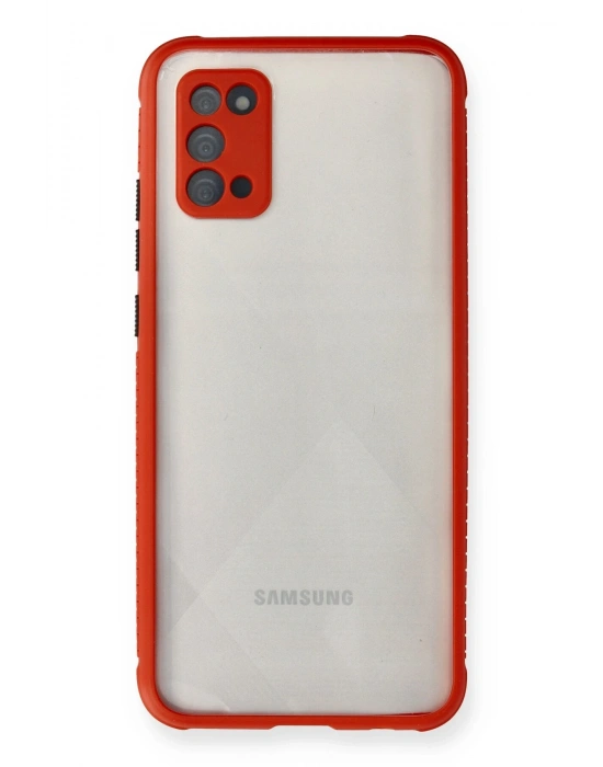 Newface Samsung Galaxy A02S Kılıf Miami Şeffaf Silikon - Kırmızı