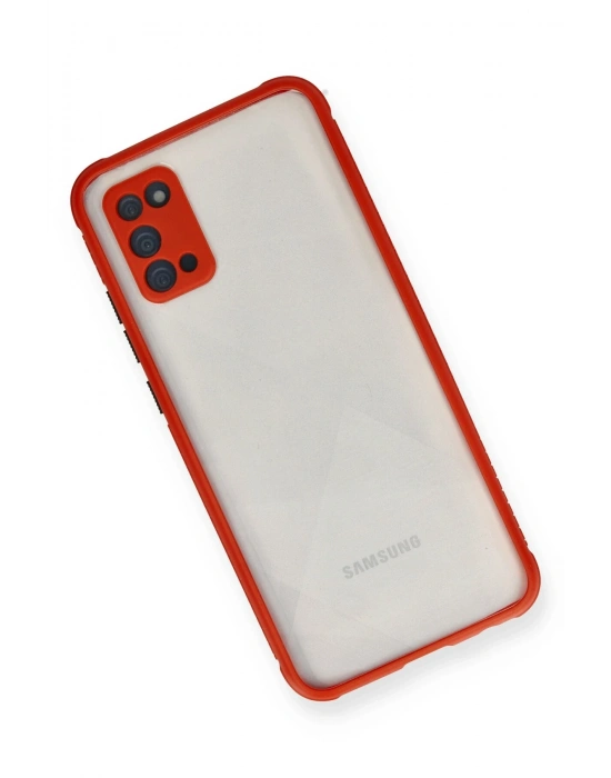 Newface Samsung Galaxy A02S Kılıf Miami Şeffaf Silikon - Kırmızı