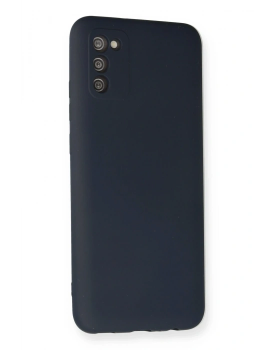 Newface Samsung Galaxy A02S Kılıf Nano içi Kadife Silikon - Lacivert