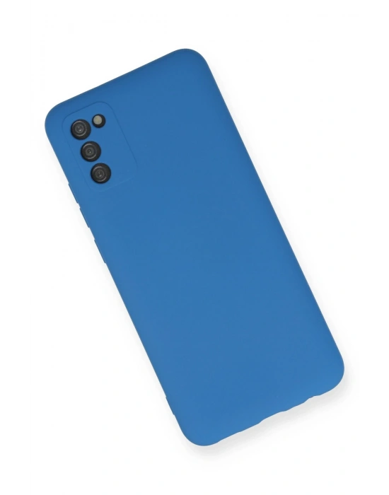 Newface Samsung Galaxy A02S Kılıf Nano içi Kadife Silikon - Mavi