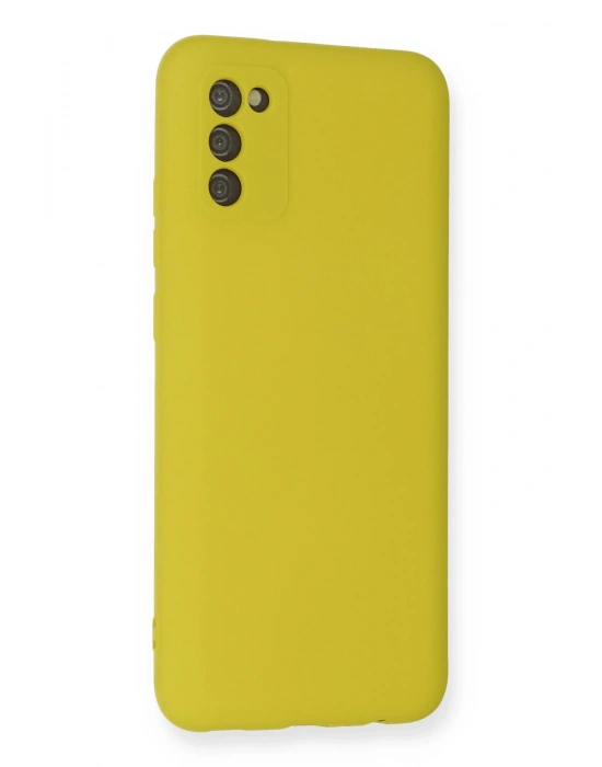 Newface Samsung Galaxy A02S Kılıf Nano içi Kadife Silikon - Sarı