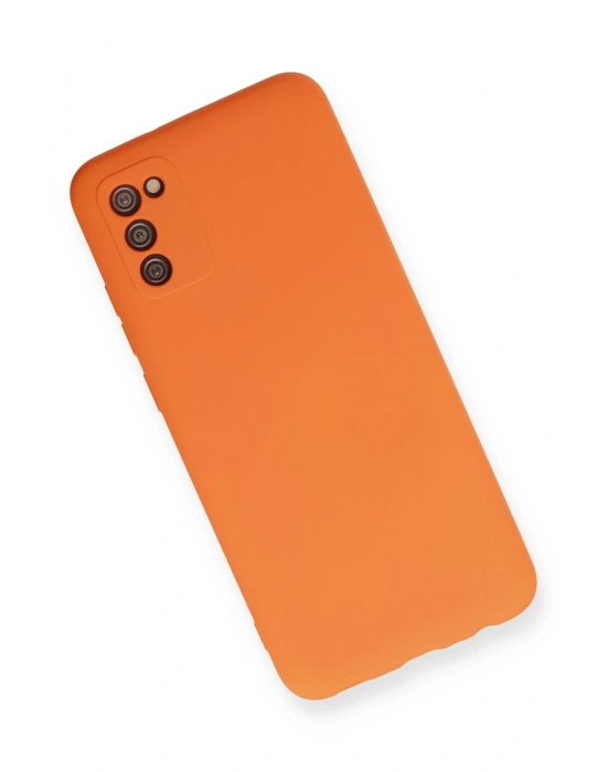 Newface Samsung Galaxy A02S Kılıf Nano içi Kadife Silikon - Turuncu