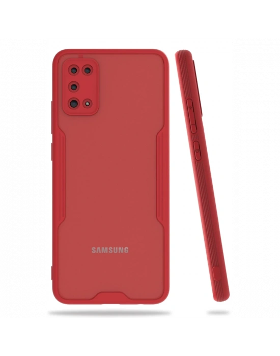 Newface Samsung Galaxy A02S Kılıf Platin Silikon - Kırmızı