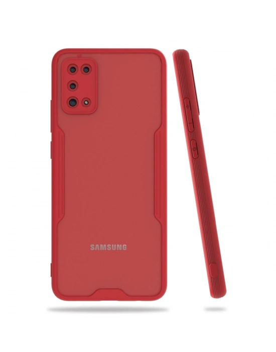 Newface Samsung Galaxy A02S Kılıf Platin Silikon - Kırmızı