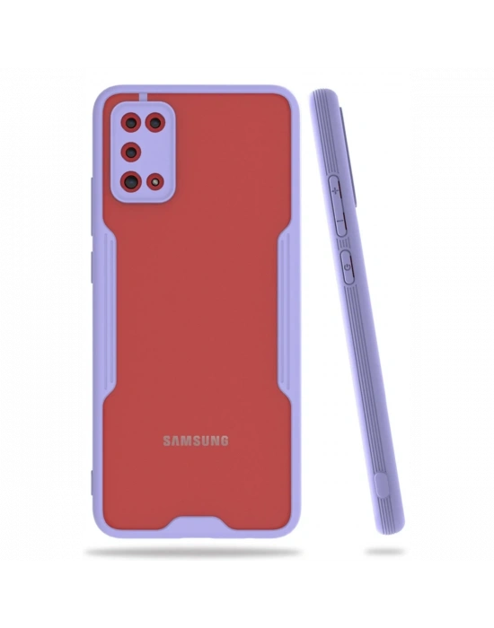 Newface Samsung Galaxy A02S Kılıf Platin Silikon - Lila