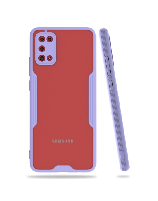 Newface Samsung Galaxy A02S Kılıf Platin Silikon - Lila