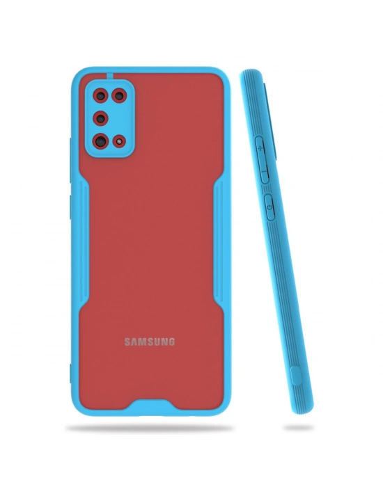 Newface Samsung Galaxy A02S Kılıf Platin Silikon - Mavi