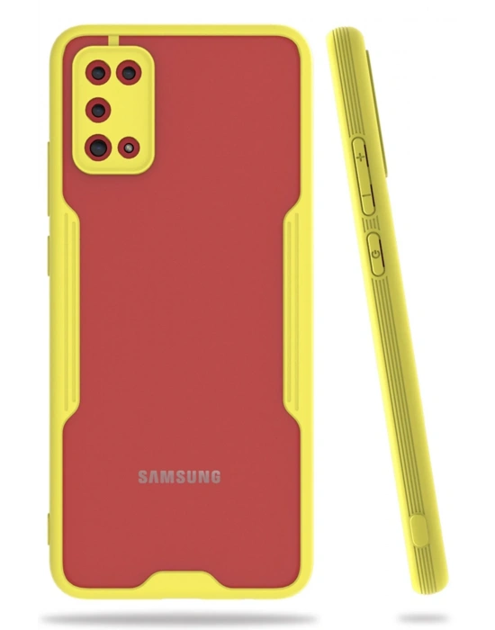 Newface Samsung Galaxy A02S Kılıf Platin Silikon - Sarı