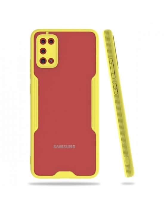 Newface Samsung Galaxy A02S Kılıf Platin Silikon - Sarı