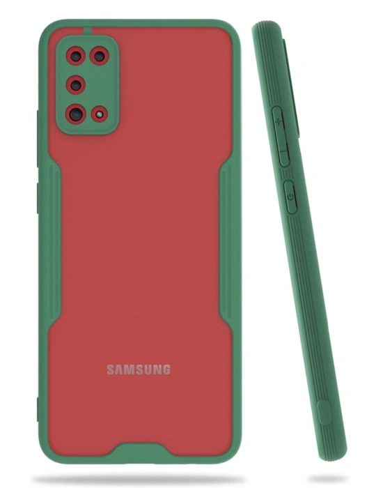 Newface Samsung Galaxy A02S Kılıf Platin Silikon - Yeşil